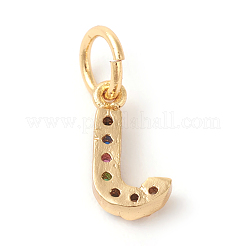 Charms in zirconi colorati con micro pavé di ottone&nbsp;X-ZIRC-F092-01-J