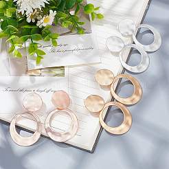 3 пара двухцветных серег-клипс в форме пончика из сплава EJEW-AN0004-62