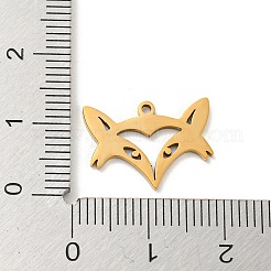 ステンレスペンダント201個  レーザー切断  キツネ  ゴールドカラー  12.5x17x1mm  穴：1.2mm&nbsp;FIND-Z009-05G