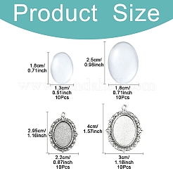 Наборы для изготовления подвески из сплава в форме овального купола своими руками&nbsp;DIY-YW0010-14