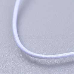 調整可能な弾性コードブレスレット作り  プラチナメッキの鉄丸カン付き  ホワイト  130mm&nbsp;AJEW-JB00008-01