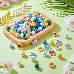 20 стиль печатных деревянных бусин&nbsp;WOOD-TA0002-65