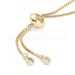 Bracelets familiaux à maillons en laiton et zircone cubique transparents&nbsp;BJEW-H605-01G-02