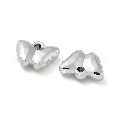 メッキアクリルパーツ  カン付き  蝶  銀メッキ  15x19x6mm  穴：2.2mm&nbsp;PACR-Q008-18S