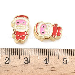 Рождественские латунные эмалевые бусины KK-I474-G19