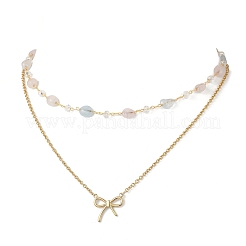 Collier avec pendentif en forme de nœud papillon en acier inoxydable 304&nbsp;NJEW-JN05399-01