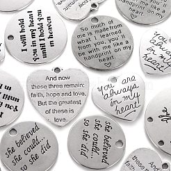 36шт 6 стиля тибетского стиля резные слова подвески из сплава FIND-LS0001-38AS