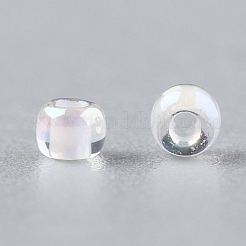 TOHOラウンドシードビーズ  日本製シードビーズ  （777)つの内側の色のabクリスタル/クリームの裏地  11/0  2.2mm  穴：0.8mm  約1110PCS /ボトル  10 G /ボトル&nbsp;SEED-JPTR11-0777