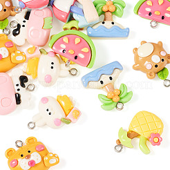 16шт 8 стиля непрозрачные подвески из смолы&nbsp;CRES-TA0001-40