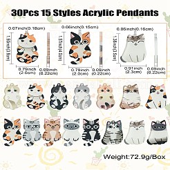 30шт 15 стиля акриловые подвески&nbsp;OACR-CJ0001-96