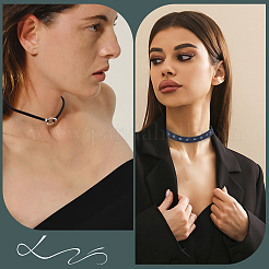 5 stücke 5 arten legierung anhänger imitation leder schnur schicht halsketten&nbsp;NJEW-CL0005-15