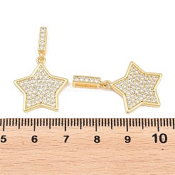 Pendenti in zirconi cubici trasparenti in micro pavè di ottone&nbsp;KK-CJC0013-19G
