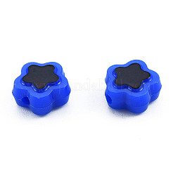 不透明なメッキアクリルビーズ  ライン入り  スター  ブルー  9.5x10x5mm  穴：1.6mm  約1850個/500g&nbsp;OACR-N136-01E