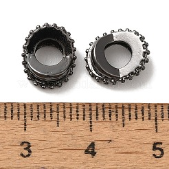 Крест-накрест латунные микропаве кубические циркониевые европейские бусины KK-C072-17P