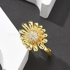 Латунные кольца из манжеты с прозрачным цирконием&nbsp;LS-RJEW-M029-01G