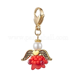 Подвесные украшения в виде цветочного ангела из стекла и акрила&nbsp;HJEW-MZ00242-02