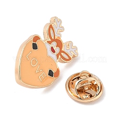 Эмалевые булавки в форме сердца на рождественскую тематику JEWB-Z043-01G