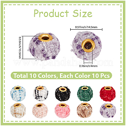 100 Stück 10 Farben Polyester European Beads&nbsp;FIND-SC0020-91