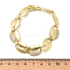 Латунные браслеты-цепочки с микропаве из прозрачных кубических цирконий для женщин BJEW-H630-09G