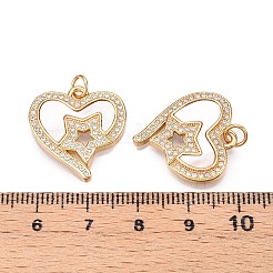 Латунные микропаве прозрачные подвески с фианитом&nbsp;KK-N254-205G