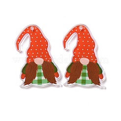 Pendentifs acryliques imprimés transparents de noël&nbsp;TACR-G036-03