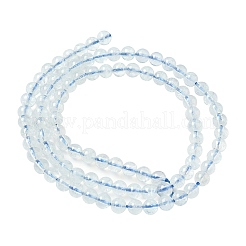Природные Аквамарин бисер нитей G-P576-4mm-01A