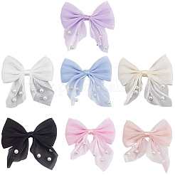 28 шт. 7-цветный полиэстер и смоляные жемчужины бантовые украшения аксессуары DIY-SP0004-77