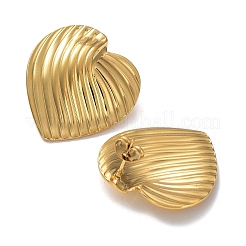 Ионное покрытие (ip) 304 нержавеющая сталь сердечки серьги-гвоздики для женщин&nbsp;EJEW-P234-18G