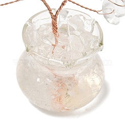 Decorazioni dell'albero della vita in scaglie di cristallo di quarzo naturale&nbsp;DJEW-Z007-02R