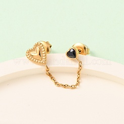 Комплекты из серег-гвоздиков и колец из нержавеющей стали 304 EJEW-K268-93G-01-2