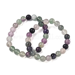 Braccialetti elastici con perline rotonde di fluorite naturale&nbsp;GG-CBA12F1-02A-04