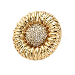 Кольца-манжеты из латуни с микропаве из прозрачных кубических цирконий для женщин&nbsp;RJEW-M098-02G