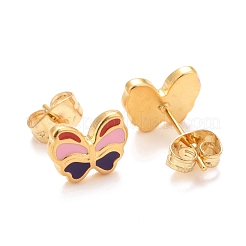 Серьги-гвоздики из нержавеющей стали 304 с эмалью EJEW-B009-23G