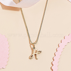 1 шт. латунная цепочка и ожерелье с подвеской в виде буквы из нержавеющей стали 304&nbsp;NJEW-LP0001-40H-G