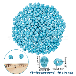 10 filo di perline sintetiche color turchese tinte&nbsp;G-AR0004-84