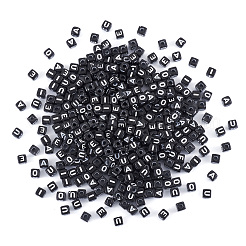 50 г 5 вида непрозрачных акриловых бусин с горизонтальным отверстием SACR-BY0001-05