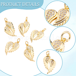 10pcs pendentifs en laiton micro pavé de zircone cubique&nbsp;ZIRC-BBC0003-79G
