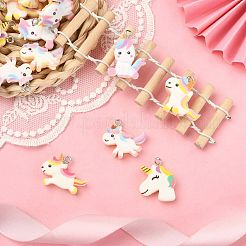 40шт 5 стиля подвески из непрозрачной смолы в виде единорога&nbsp;RESI-CJ0002-83