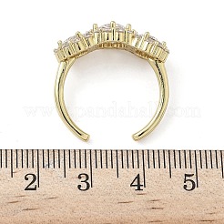 Латунные микро проложить манжеты кольца кубического циркония RJEW-H256-01G-02