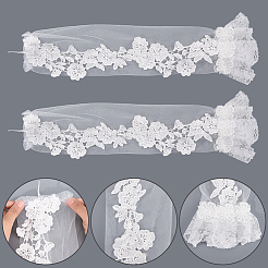 1 пара длинных перчаток без пальцев из полиэстера с цветочным узором&nbsp;AJEW-CY0001-60A