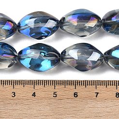 Нити из гальванизированных стеклянных овальных бусин&nbsp;EGLA-F026-A12