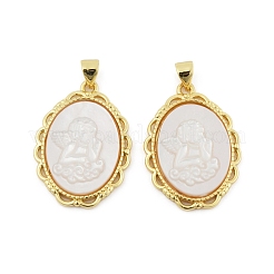 Подвески-ангелы из натуральной белой ракушки KK-S506-01A-G