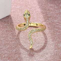 Манжеты из латуни с микро паве кубический цирконий для женщин RJEW-Z084-01G-05