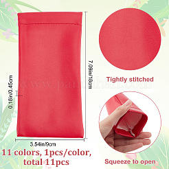 11шт 11-цветный прямоугольный чехол для очков из искусственной кожи pu AJEW-CP0005-56