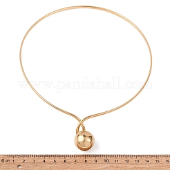 201 жесткое колье-чокер с подвеской в виде шара из нержавеющей стали для женщин NJEW-Z098-05G
