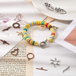 Сплавочные застежка тоггл тибетского стиля&nbsp;TIBE-PH0004-03