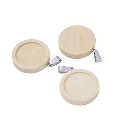 Pendentif cabochon en bois&nbsp;WOOD-TAC0001-A-02