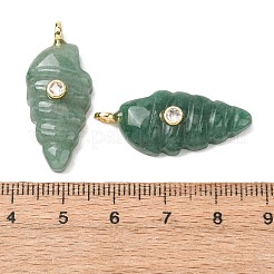 Pendenti intagliati in avventurina verde naturale&nbsp;G-H357-04G-02