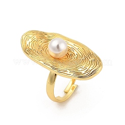 Овальные латунные кольца для женщин RJEW-S622-04G