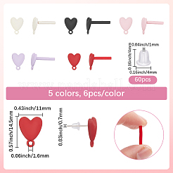 Boucles d'oreilles à tige en alliage de 5 couleur&nbsp;FIND-SP0005-60A